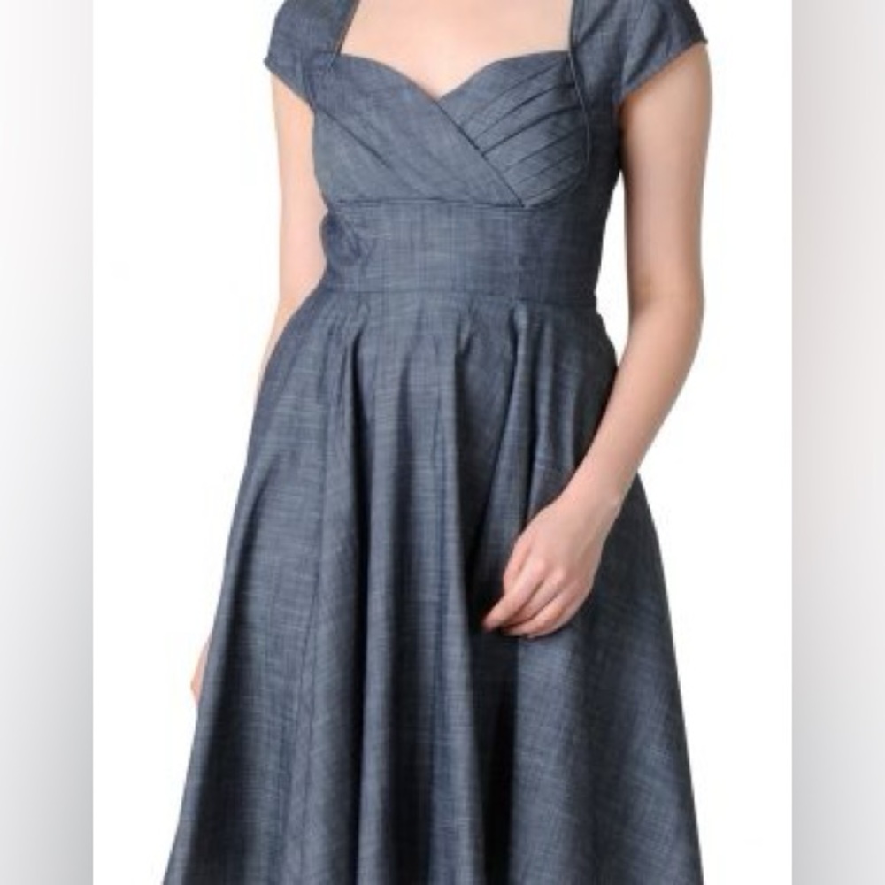 EShakti blue chambray dress